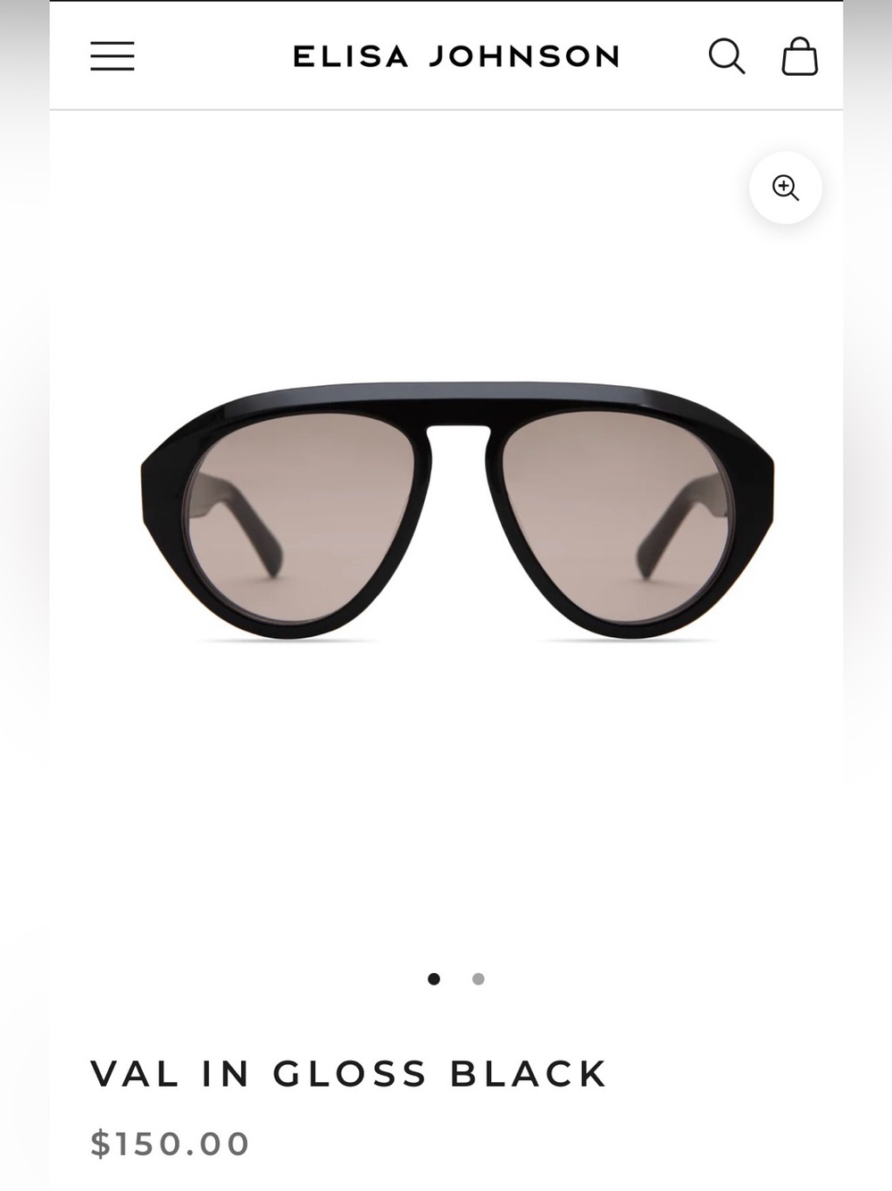 Elisa Johnson VAL Sunglasses in Gloss Black